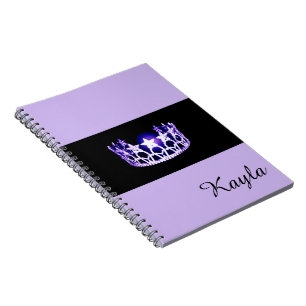 Miss USA Lavender Crown Notebook- Custom Name Spiral Notebook