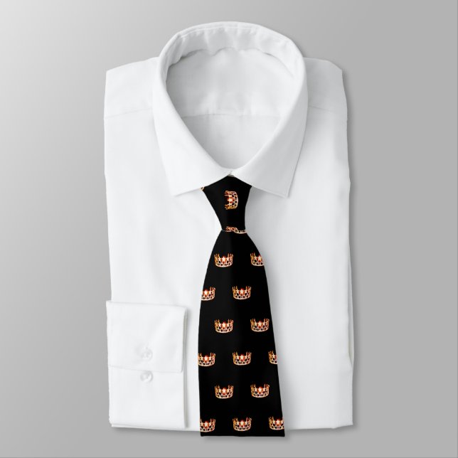 Miss USA Orange Crown Men's Tie (Tied)