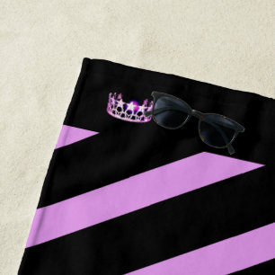 Miss USA Orchid Stripe Crown Beach Towel