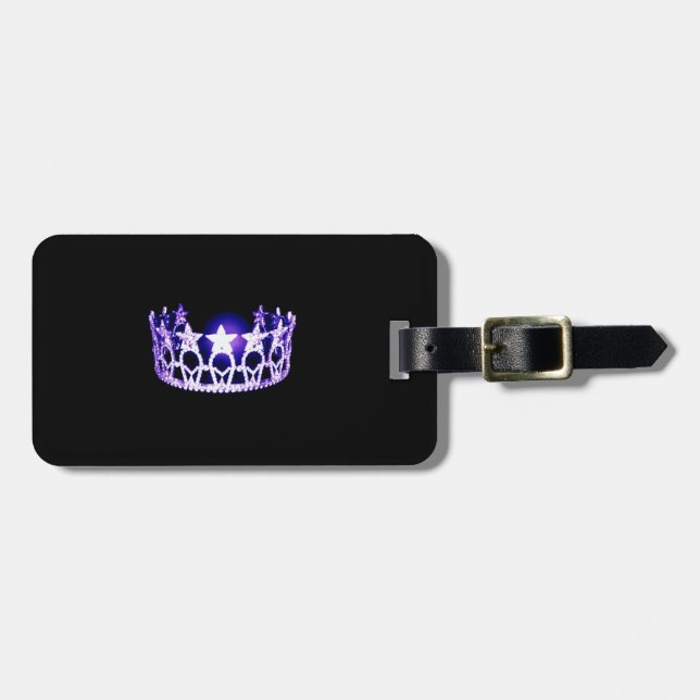 Miss USA Purple Crown Luggage Tag (Front Horizontal)
