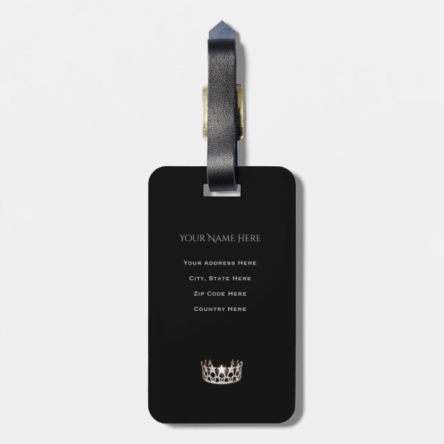 Miss USA Silver Crown Luggage Tag-Vertical Tag (Back Vertical)