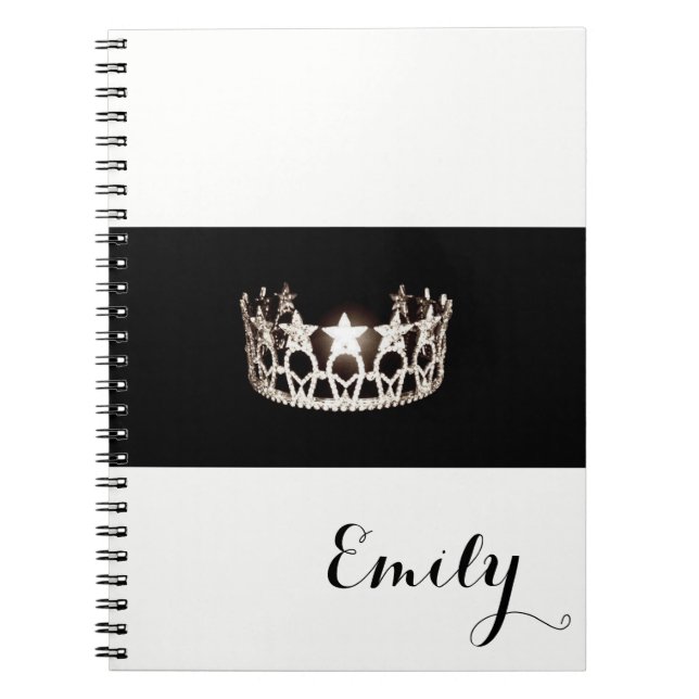 Miss USA Silver Crown Notebook- Custom Name Spiral Notebook (Front)