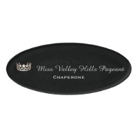 Miss USA Silver Crown Oval Name Tag