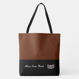 Miss USA Silver Crown Tote Bag-Large Cinnamon Bag