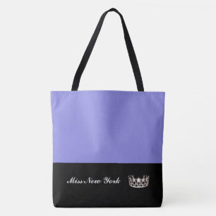 Miss USA Silver Crown Tote Bag-Large Lavender Bag