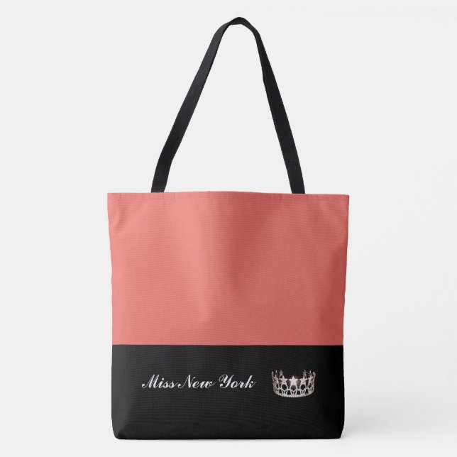 Miss USA Silver Crown Tote Bag-Large Salmon (Front)