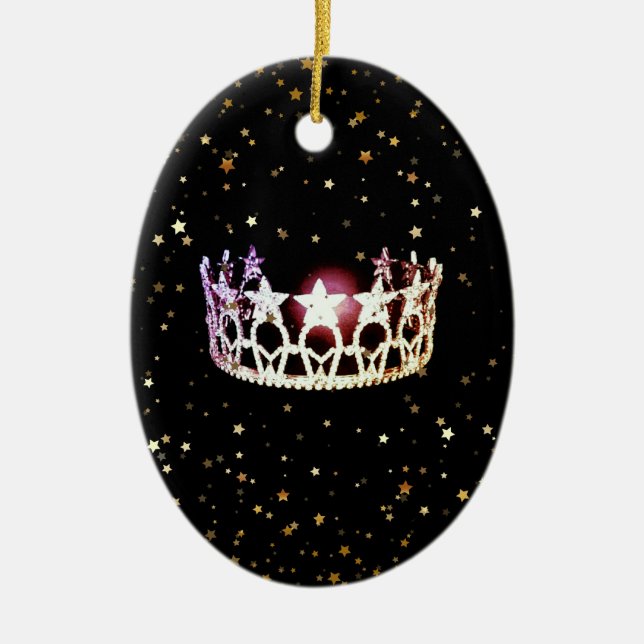 Miss USA State Silver Crown Christmas Ornament (Front)