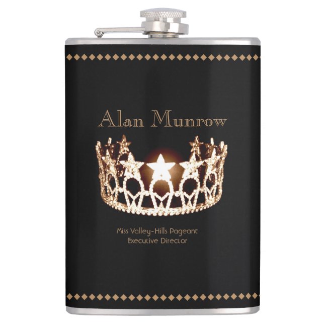 Miss USA style Crown Flask Custom Name (Front)