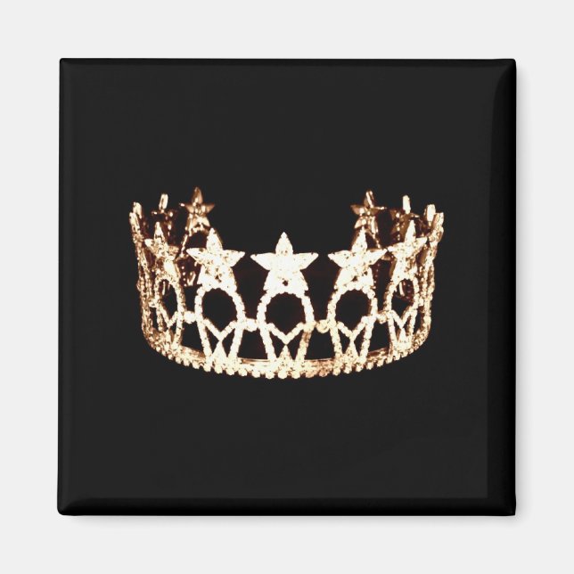 Miss USA style Crown Magnate Gold Star Magnet (Front)