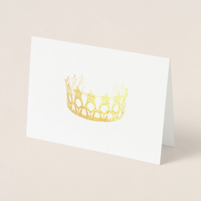 Miss USA Style Gold Foiled Crown Card (Front)