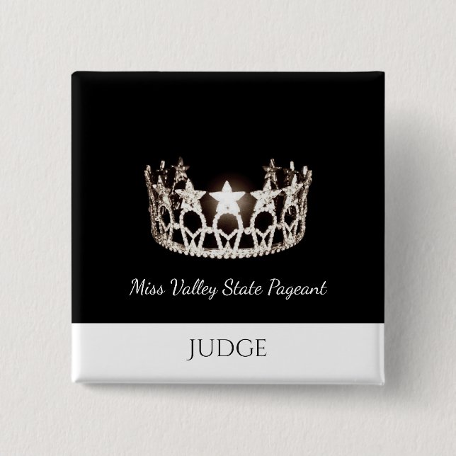 Miss USA Style Judges Custom Button Pin (Front)