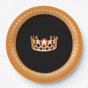 Miss USA style Orange 9" Paper Plates