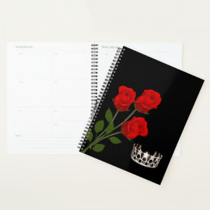 Miss USA style Pageant Crown & Red Roses Planner