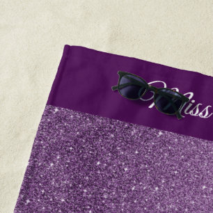 Miss USA style Pageant Glitter Glam Beach Towel