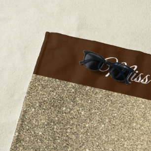 Miss USA style Pageant Glitter Glam Beach Towel
