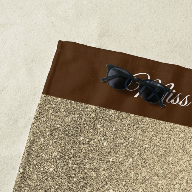 Miss USA style Pageant Glitter Glam Beach Towel (In Situ)