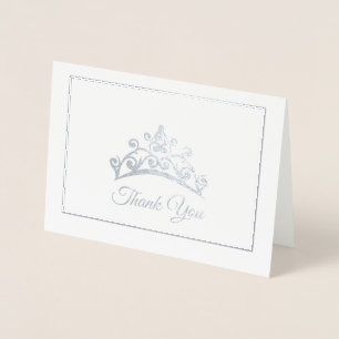 Miss USA style Pageant Silver Foil Tiara Card