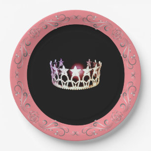 Miss USA style Pink-Coral 9" Paper Plates
