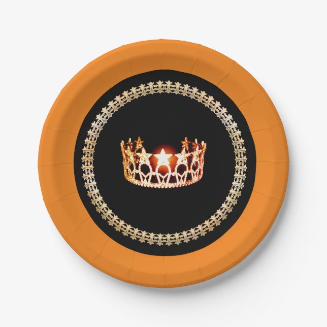 Miss USA style Red 7" Paper Plates (Front)