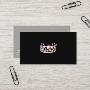 Miss USA style Silver Crown Business Cards