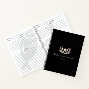 Miss USA style Silver Crown Custom Recipe Notebook