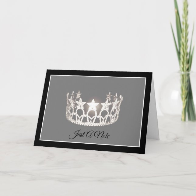 Miss USA style Silver Crown Note Card (Front)