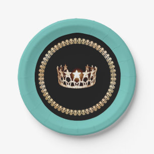 Miss USA style Turquoise 7" Paper Plates