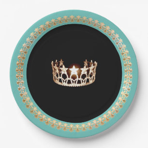 Miss USA Turquoise 9" Paper Plates