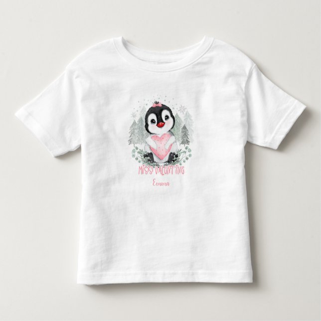Miss Valentine Personalised girl Valentines Toddler T-Shirt (Front)