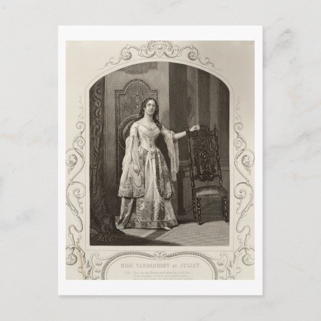 Miss Vandenhoff as Juliet, Act III Scene 1 of 'Rom Postcard (Front)
