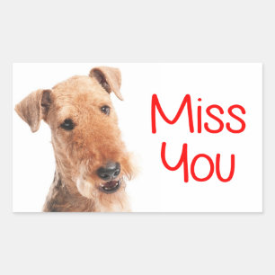 Miss You Airedale Terrier Puppy Dog Sticker