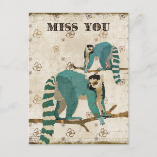Miss You Azure Lemurs Postcard