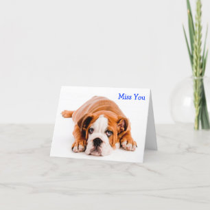Miss You Bulldog Greeting Card - Verse