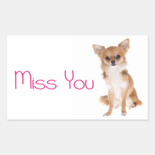 Miss You Chihuahua Puppy Dog Sticker Label