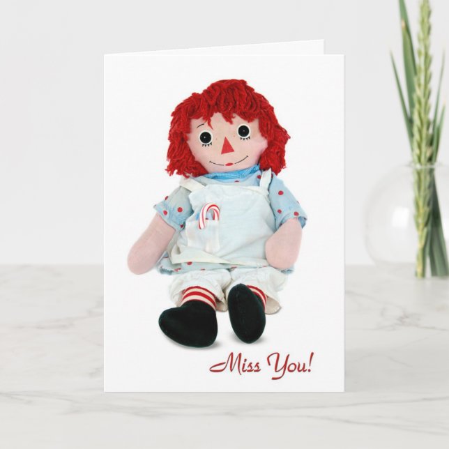 Miss You Christmas Doll Holiday Card (Front)