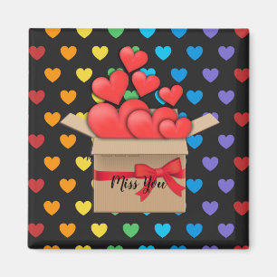 Miss You, colorful heart design Magnet