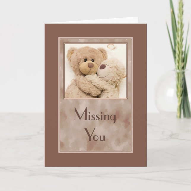 Miss You Cuddle Bears Card (Front)