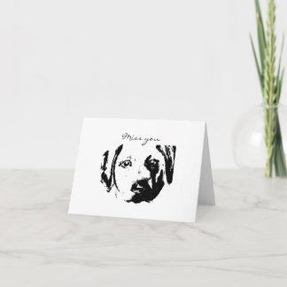 Miss You Dog Picture Card