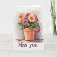 Miss You Flowers Colourful