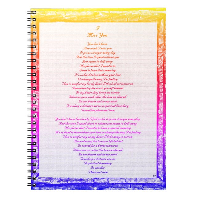 Miss You Spiral Notebook (Front)
