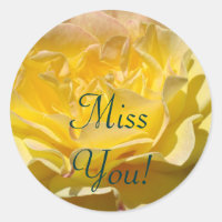 Miss You! stamps Yellow Rose Flower postage