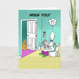 Miss you with toilet roll funny card