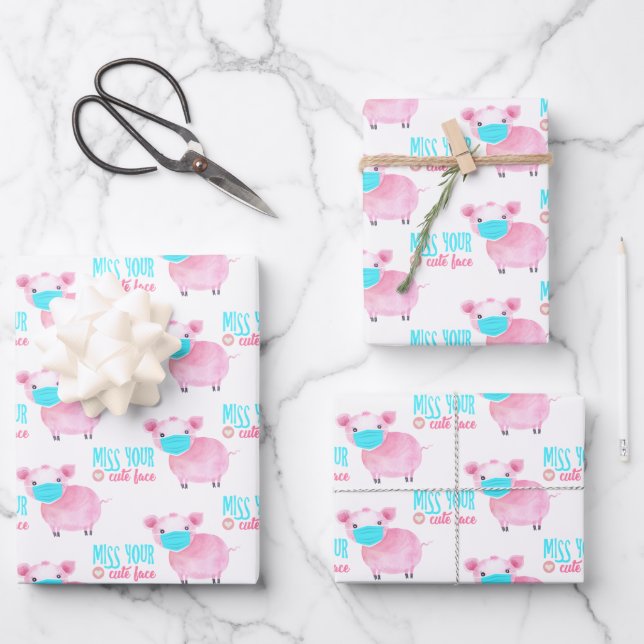 Miss Your Cute Face Pig Wrapping Sheets (Front)