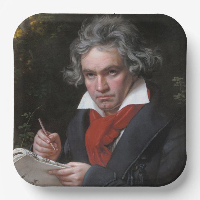 Missa Solemnis: Ludwig Beethoven Classical Music Paper Plate (Front)