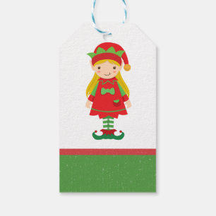 Misses Elf and Candy Canes Gift Bag Gift Tags