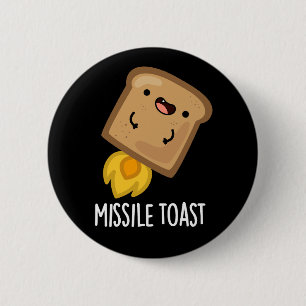 Missile Toast Funny Mistletoe Puns Dark BG 6 Cm Round Badge