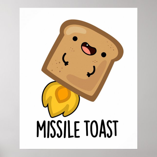 Missile Toast Funny Mistletoe Puns Poster (Front)