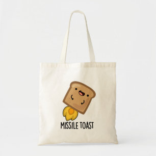 Missile Toast Funny Mistletoe Puns Tote Bag