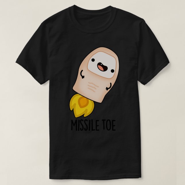 Missile Toe Cute Mistletoe Pun 1 T-Shirt (Design Front)