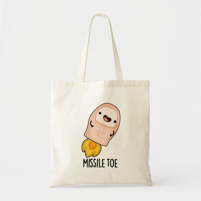 Missile Toe Cute Mistletoe Pun Tote Bag (Front)